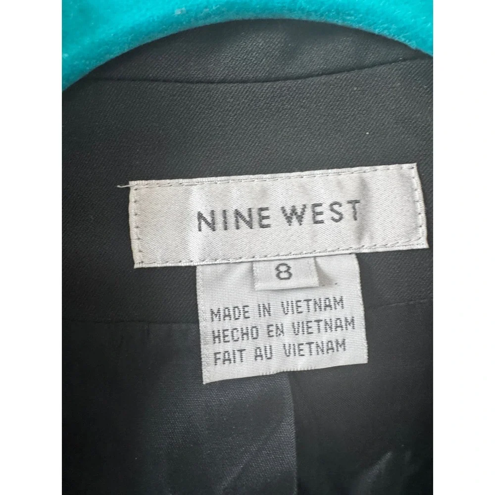 Nine‎ West Women Black One Button Blazer Jacket Size 8